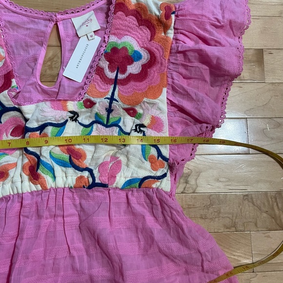 NEW Plenty by Tracy Reese Pink Babydoll Embroidered Blouse - Picture 10 of 14